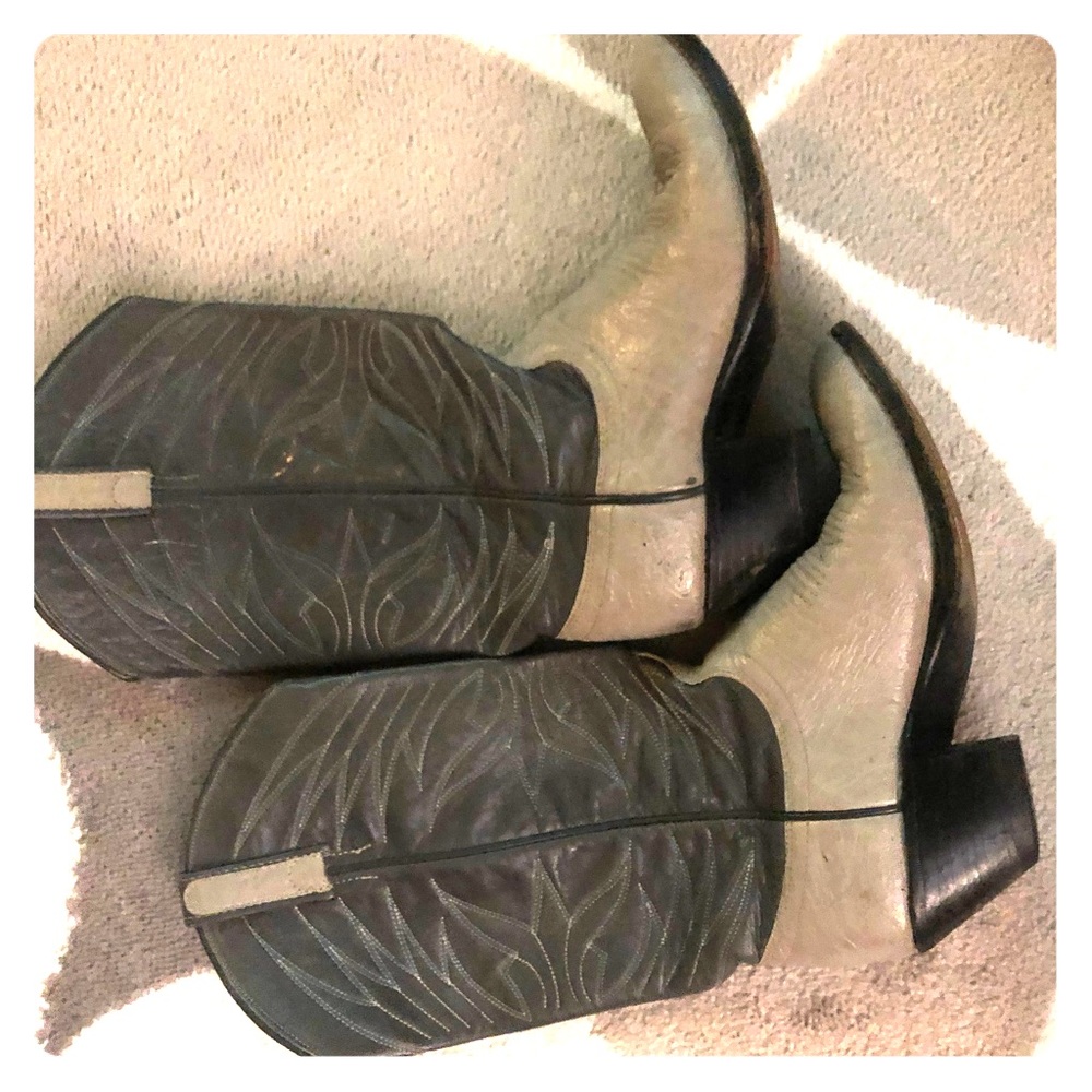 Grey Dan Post cowboy / western boots